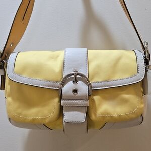 Coach - Yellow Soho Canvas With White Leather Trim